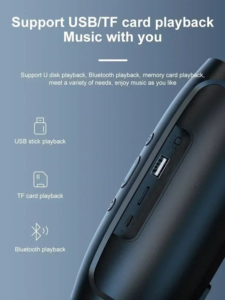 Speakers Wireless Stereo HD Sound Bluetooth 5.0 Portable IP65 Waterproof AUXLong Battery Dual PairingDurable TravelOutdoor