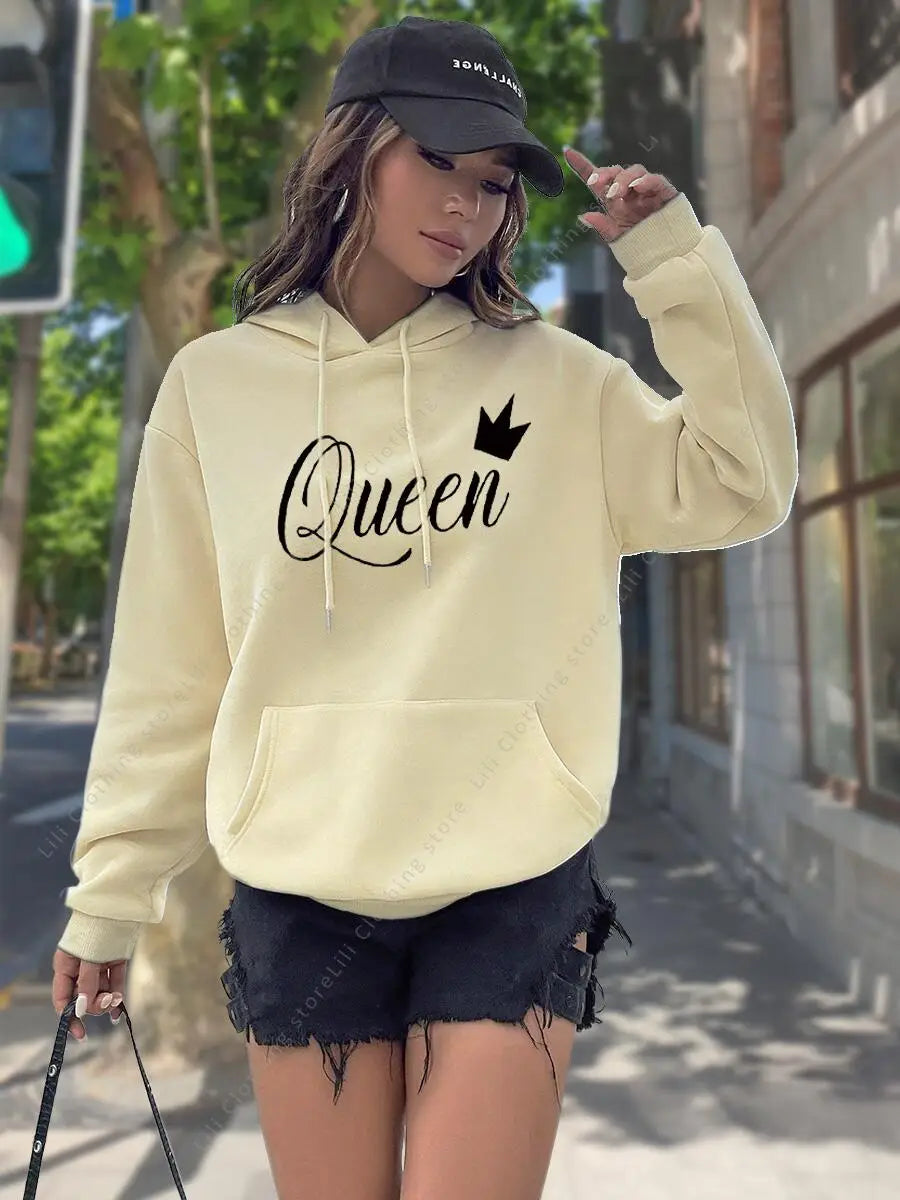 Women's Hoodie High quality Tops Fashion Aesthetic Sweatshirt Streetwear Y2k Clothes Women Pullover Hoodies Pink Light Blue