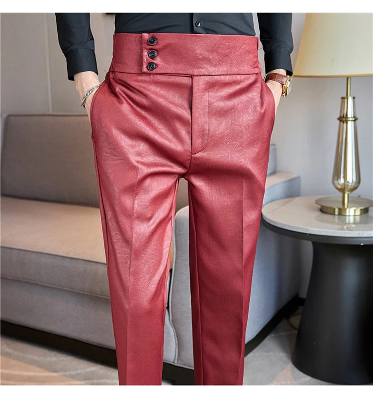 Men's Fashionable and High-end Jacquard Design High Waisted Suit Pants Men's Business Wedding Office Formal Social Pants
