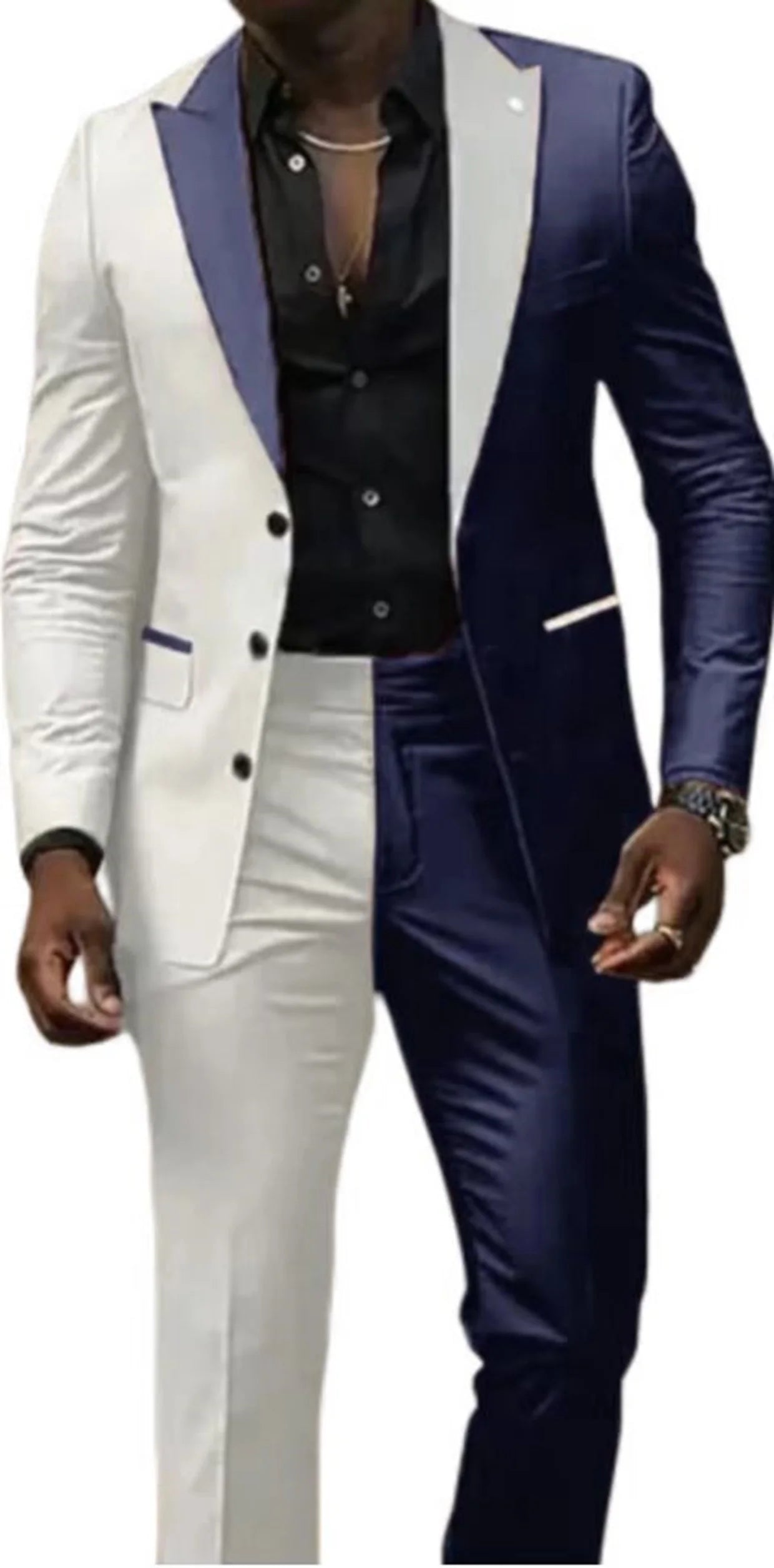 Two Color Panels for A  Men's Suits，Tailor-made Suits，2 Pieces Blazer and Pants Set，Single Breasted，for Summer Beach，Groomsmen