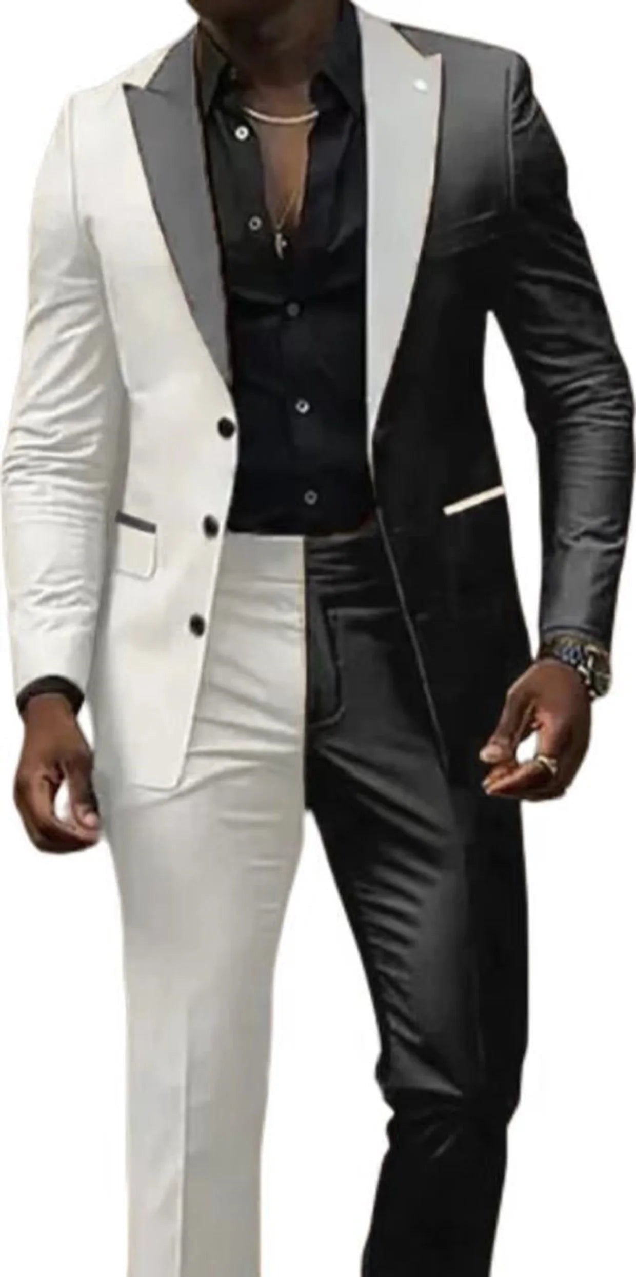 Two Color Panels for A  Men's Suits，Tailor-made Suits，2 Pieces Blazer and Pants Set，Single Breasted，for Summer Beach，Groomsmen