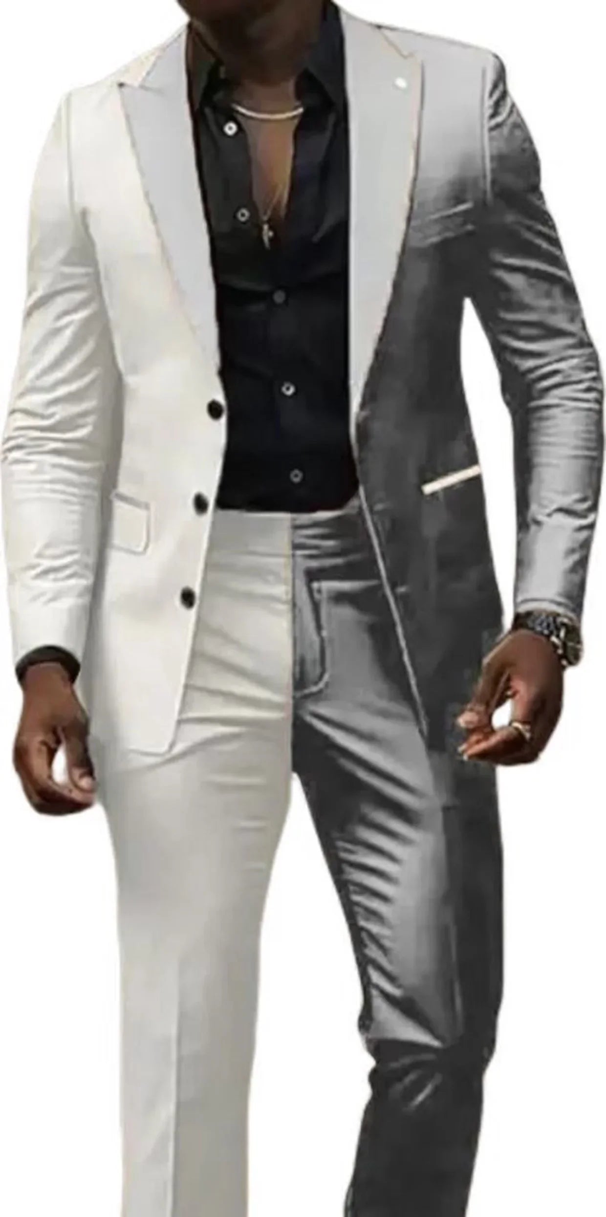 Two Color Panels for A  Men's Suits，Tailor-made Suits，2 Pieces Blazer and Pants Set，Single Breasted，for Summer Beach，Groomsmen