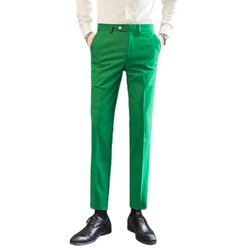Formal Pants Men 2024 New Elegant Man Office Work Pants Casual Elastic Men's Trousers Men 17 Colors Pantalones Hombre
