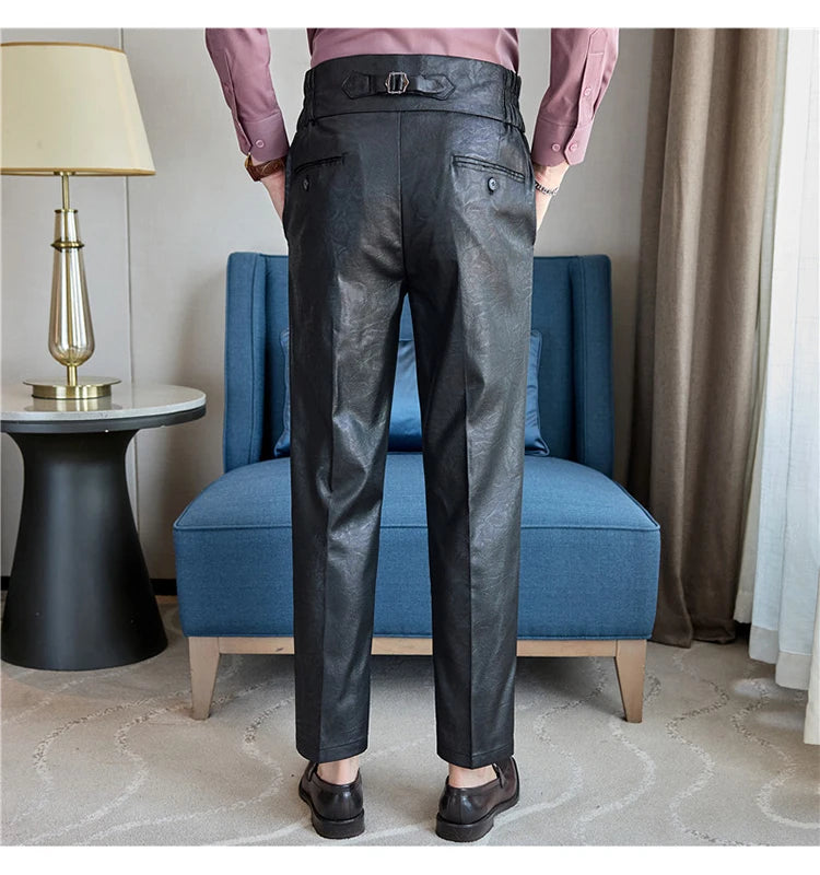 Men's Fashionable and High-end Jacquard Design High Waisted Suit Pants Men's Business Wedding Office Formal Social Pants