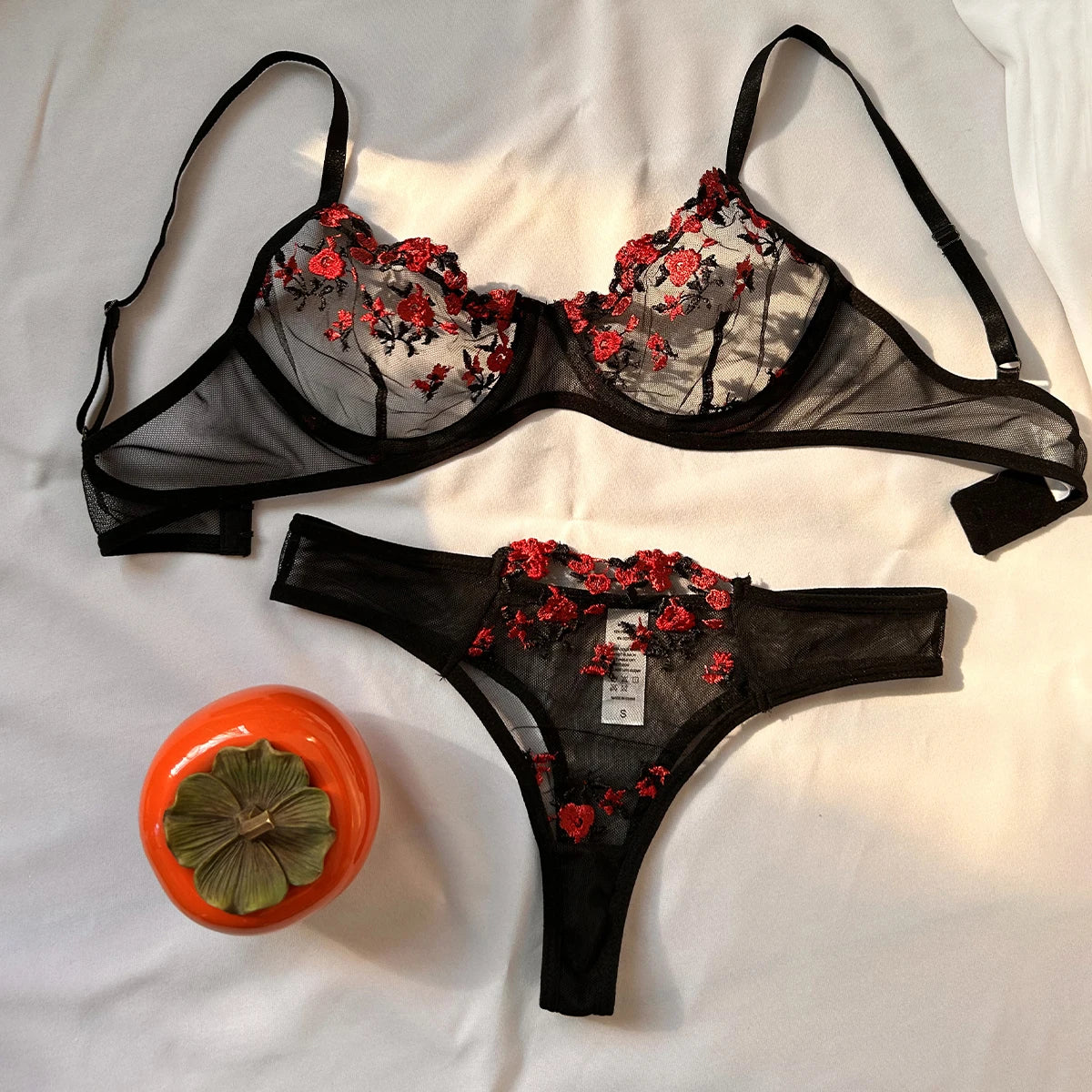 Purple Fancy Lingerie Set Female Underwear Embroidery Flower Bra And Panty Sets Women Outfits