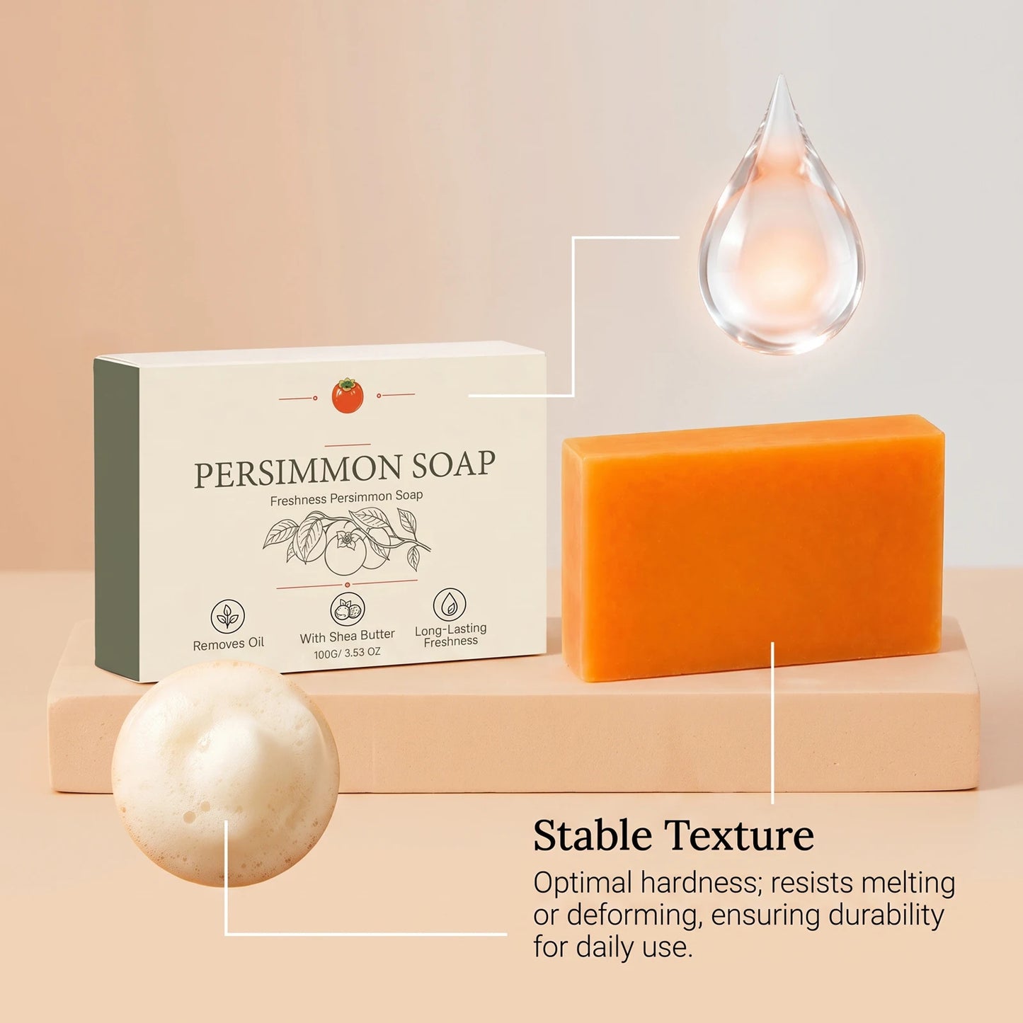 Persimmon Soap Reduce Body Sweat Smell Improve Skin Dryness Natural Deodorant Soap Japanese Persimmon Soaps For All Skin Types