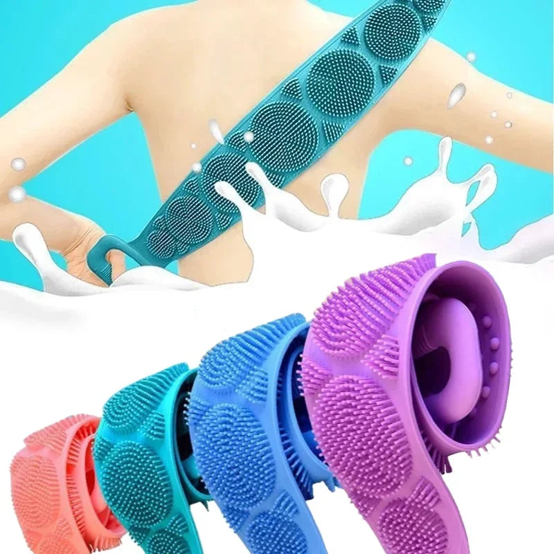 4/2/1PCS Body Sponge Silicone Brushes Bath Towels Scrubber Rubbing Back Peeling Massage Shower Belt Extended Skin Clean Brushes