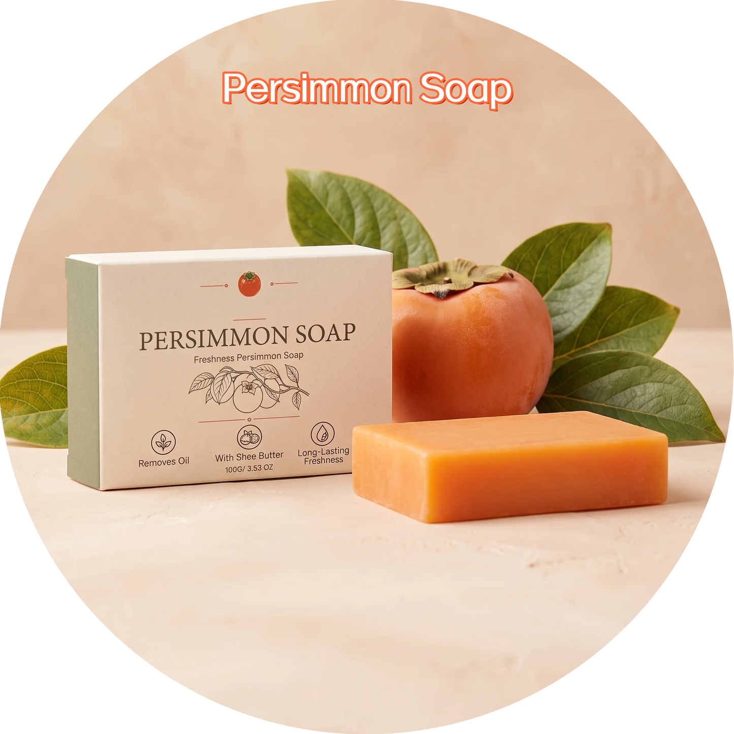 Persimmon Soap Reduce Body Sweat Smell Improve Skin Dryness Natural Deodorant Soap Japanese Persimmon Soaps For All Skin Types