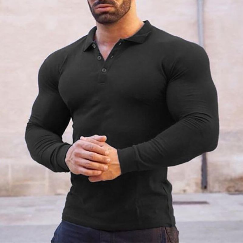 New Autumn Men Polo Shirt Brand Fashion Clothing Stretch Cotton Men Business Polo Shirt Male Long Sleeve Breathable Polo Shirt