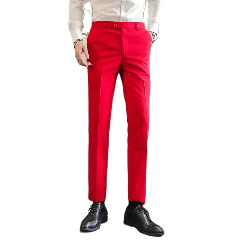 Formal Pants Men 2024 New Elegant Man Office Work Pants Casual Elastic Men's Trousers Men 17 Colors Pantalones Hombre