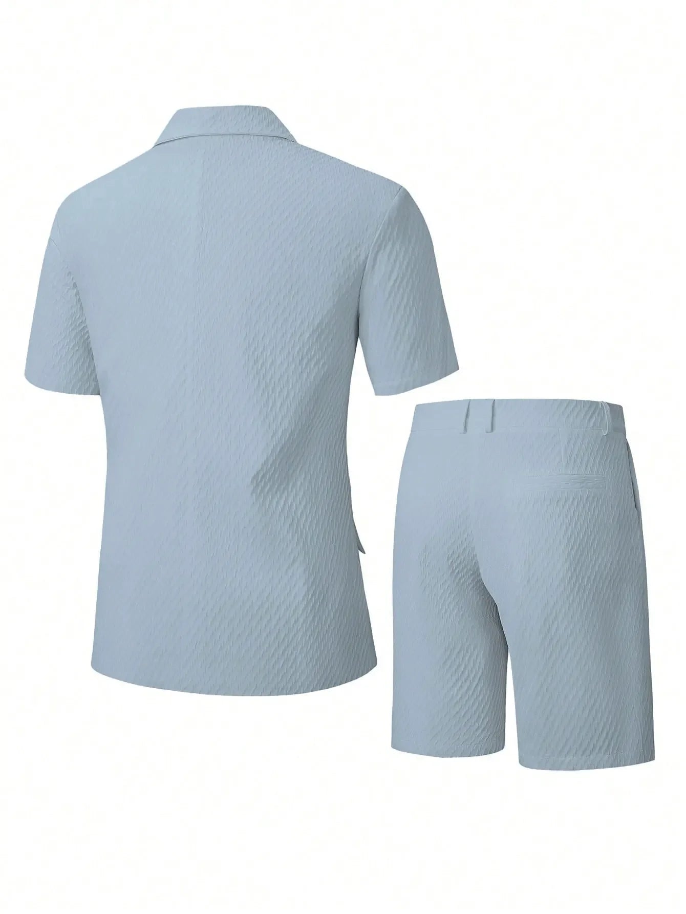 Men Suit Set Summer British Style Solid Color Short Sleeve Male Outfit Slim Breathable Business Wedding Man 2-piece Suit