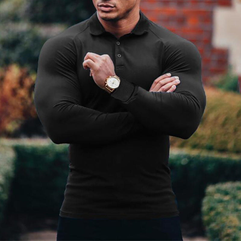 New Autumn Men Polo Shirt Brand Fashion Clothing Stretch Cotton Men Business Polo Shirt Male Long Sleeve Breathable Polo Shirt