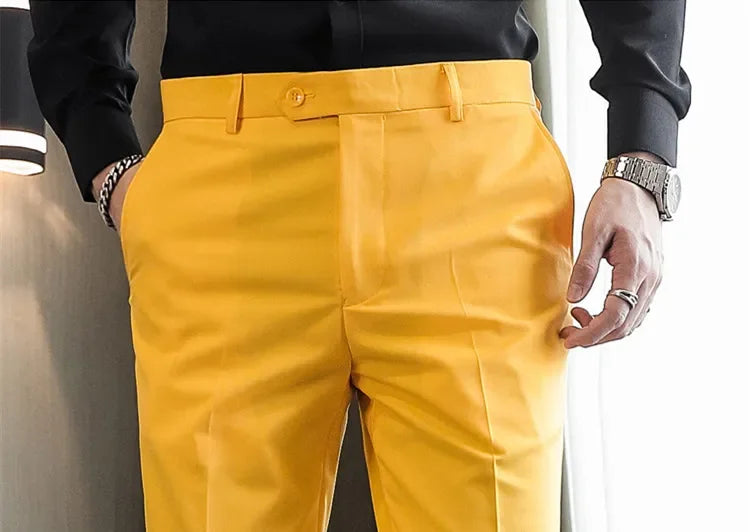 Formal Pants Men 2024 New Elegant Man Office Work Pants Casual Elastic Men's Trousers Men 17 Colors Pantalones Hombre
