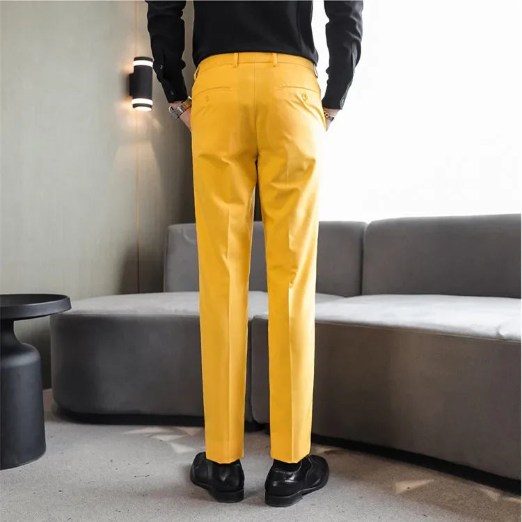 Formal Pants Men 2024 New Elegant Man Office Work Pants Casual Elastic Men's Trousers Men 17 Colors Pantalones Hombre