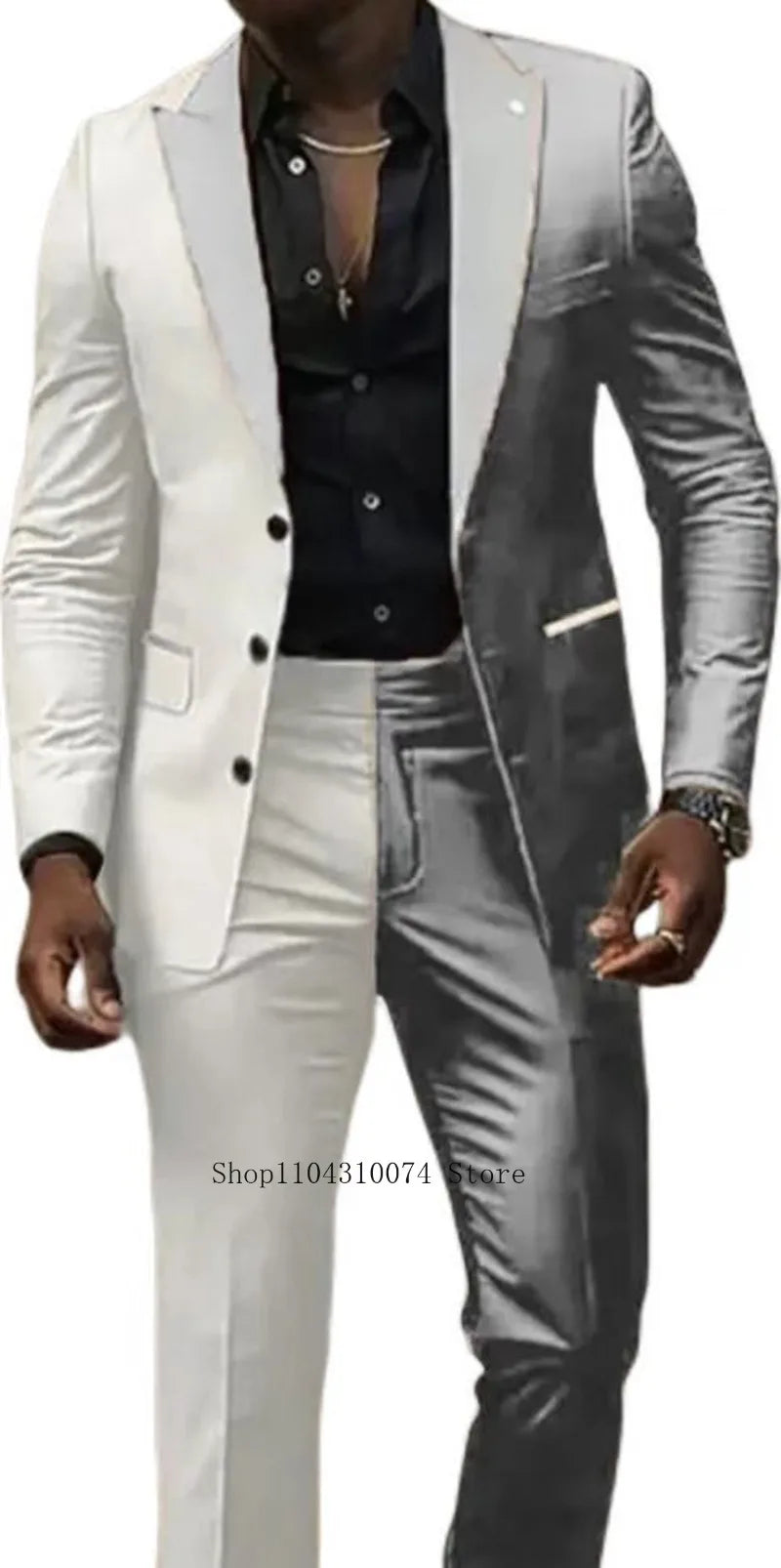 Two Color Panels for A  Men's Suits，Tailor-made Suits，2 Pieces Blazer and Pants Set，Single Breasted，for Summer Beach，Groomsmen