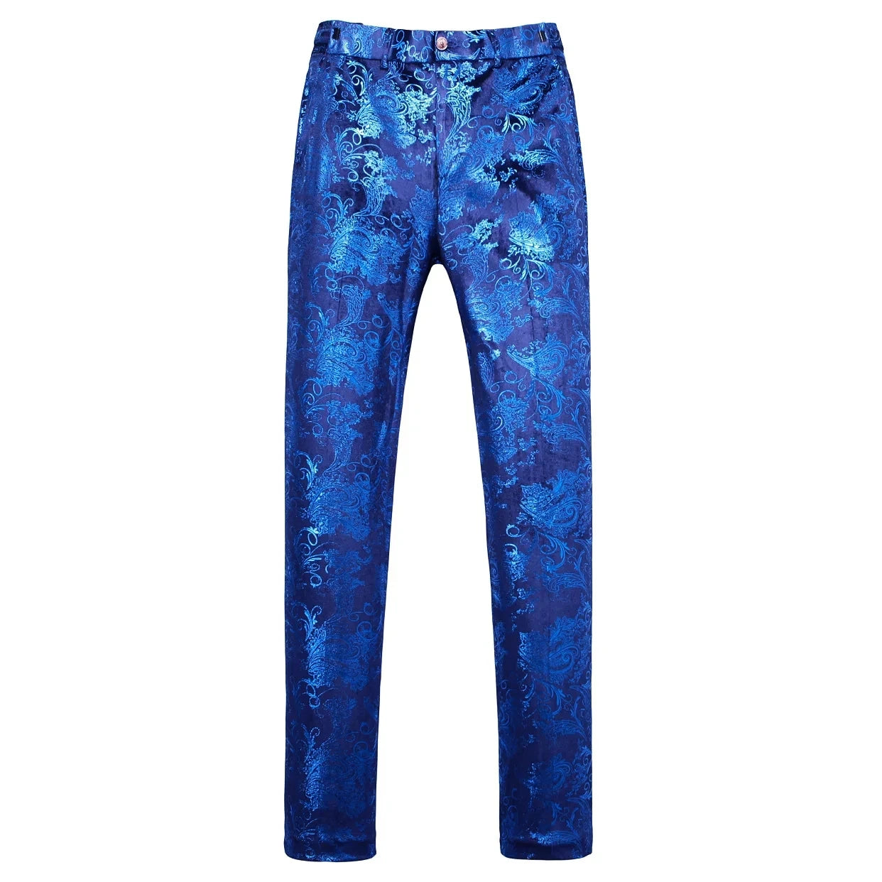 2026 Men's Luxury Gold Stamping Floral Suit Pants Casual Flat Front Expandable Waist Trousers Men's Party Wedding Prom Pantalon