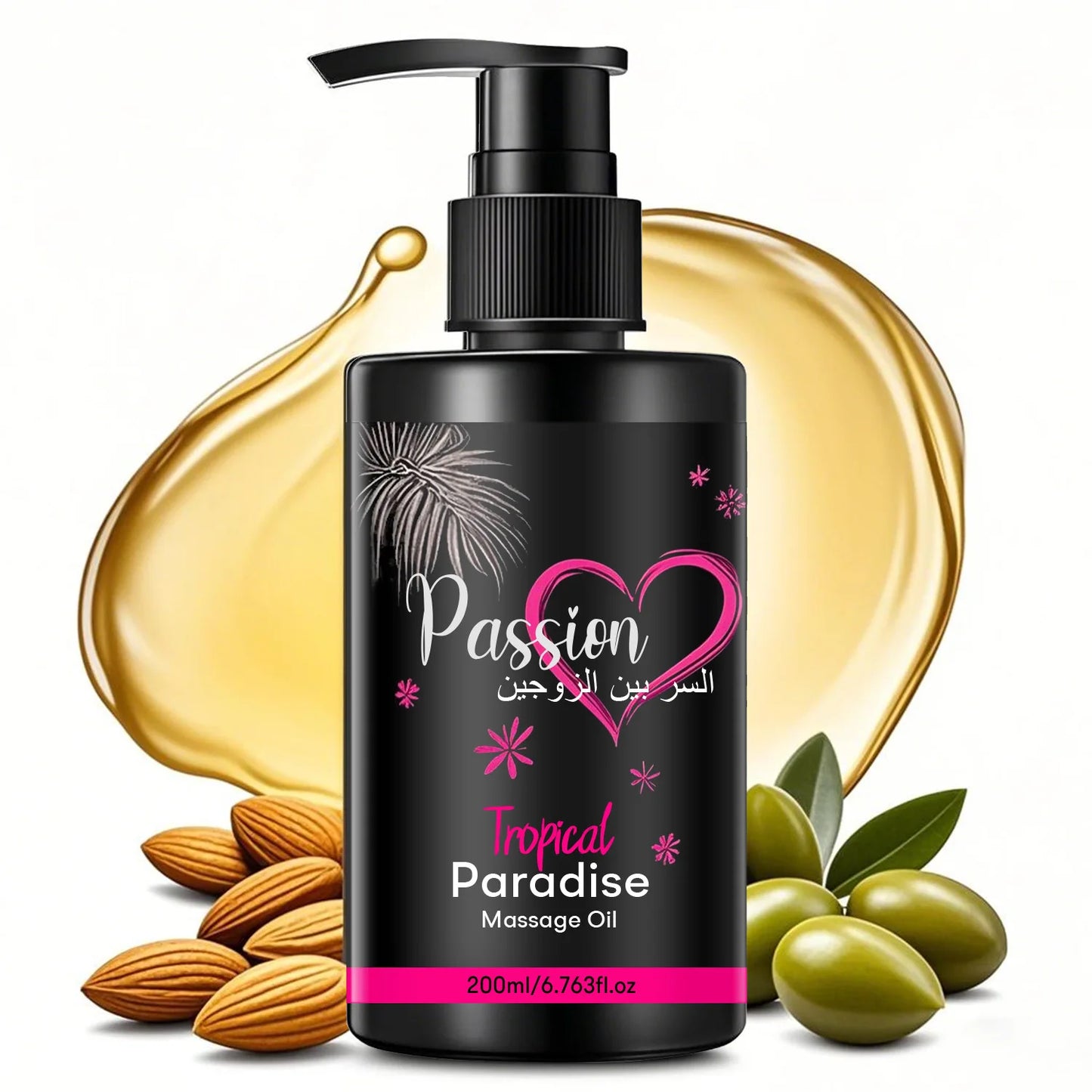 Paradise Massage Oil with Vitamins & Minerals - Nourish & Moisturize, Body Care Massage Oil Perfect for Couple Massage 200ml