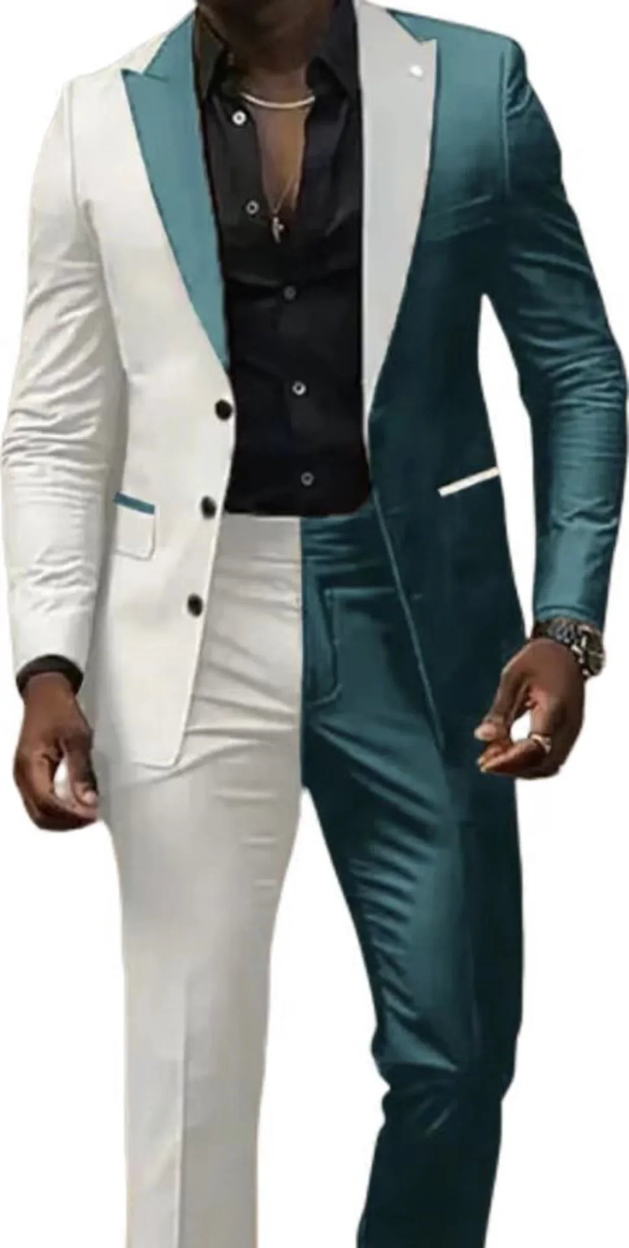 Two Color Panels for A  Men's Suits，Tailor-made Suits，2 Pieces Blazer and Pants Set，Single Breasted，for Summer Beach，Groomsmen