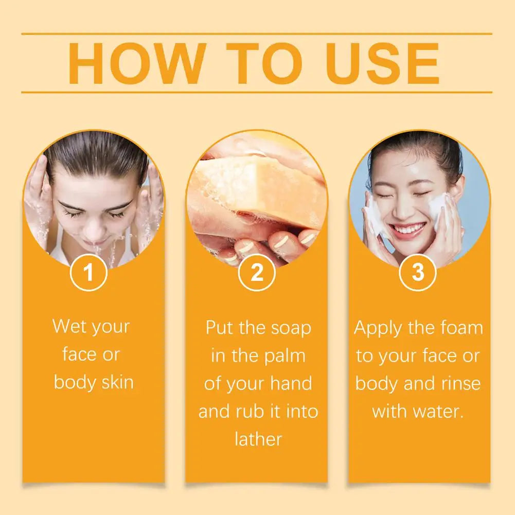 100g Turmeric Soap, Lemon Kojic Acid Soap, Shower And Facial Soap Body Care  Face Cleanser Turmeric  Soap Body and Face Cleaning
