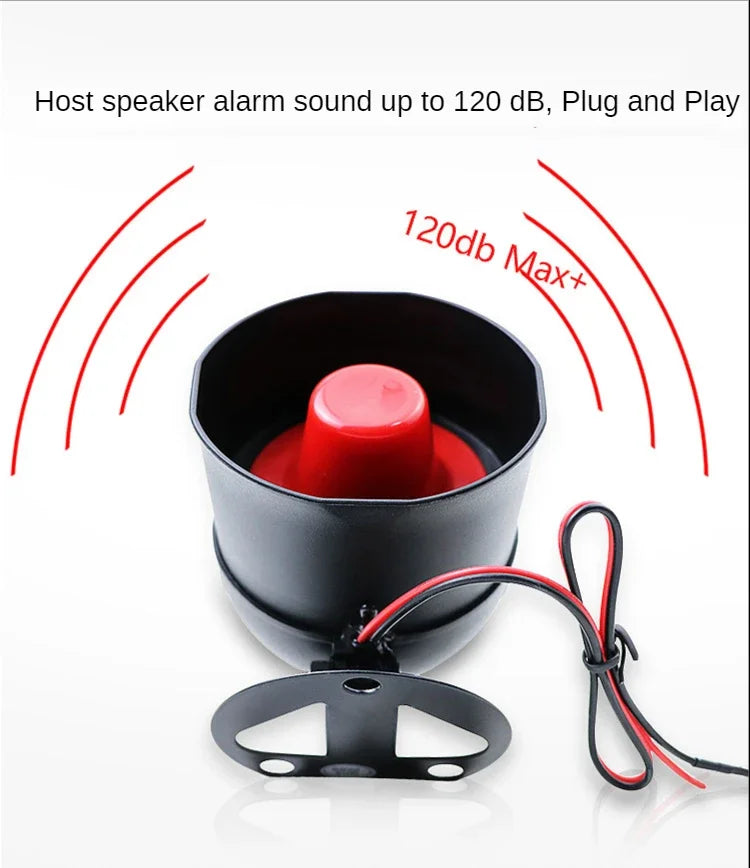 Car Alarm Horn Siren Voice Megaphone 12v15w20w Monophonic Six-tone Tweeter Speaker Sicurity Camara 2 Way Talk Speakers