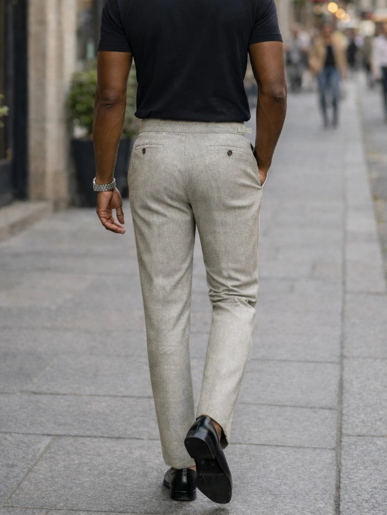 2026 Summer Linen Solid Color Formal Pants Men Light Business Office Daily Wear Without Belt