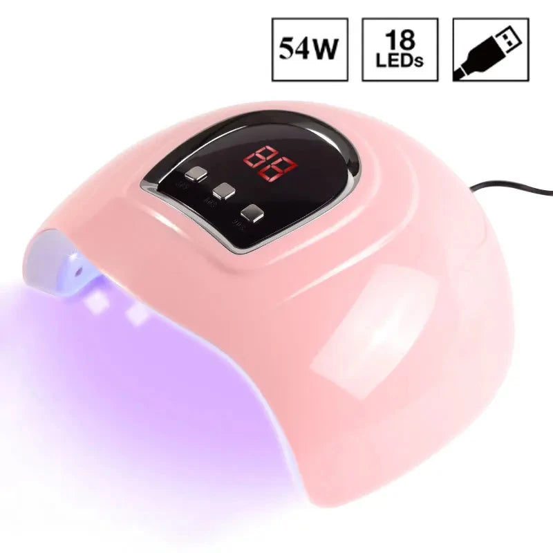 54W 18 Led Lights Dryer For Manicure Ultraviolet Lamp Nail Tools Machine Uv Professional Material Nails Drying Dry Heat Lamps