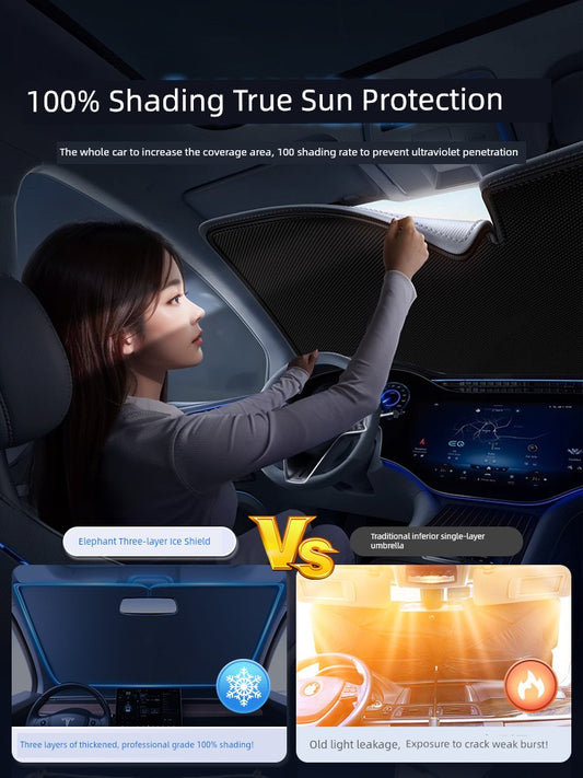 Sun Protection Thermal Insulation Cover Glass Sunshade Cooling Car