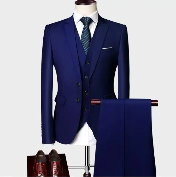 2026 Men's Purple Three Piece Set: Wedding/party/office Slim Fit Suit Jacket, Paired with Vest and Pants.European Sizes XXXS-XXL