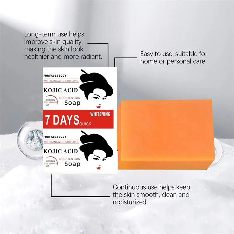 Kojic Acid Body Whitening Soap Deep Skin Bleaching Brighten Body Scrub Knees Intimate Parts Armpits White Nourishing Care Soap