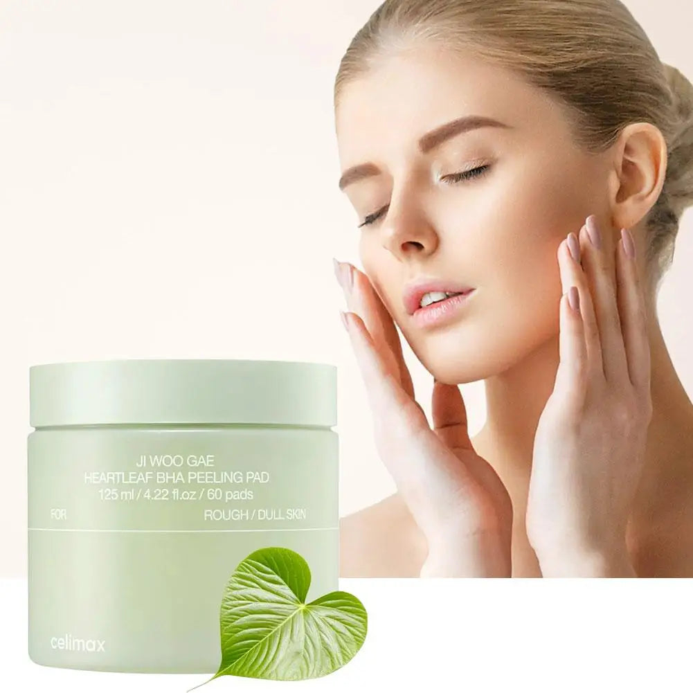 Celimax Ji Woo Gae Heartleaf BHA Peeling Pad For Rough Dull Skin Exfoliating Cotton Sheet Deeply Moisturize Nourish Facial Patch