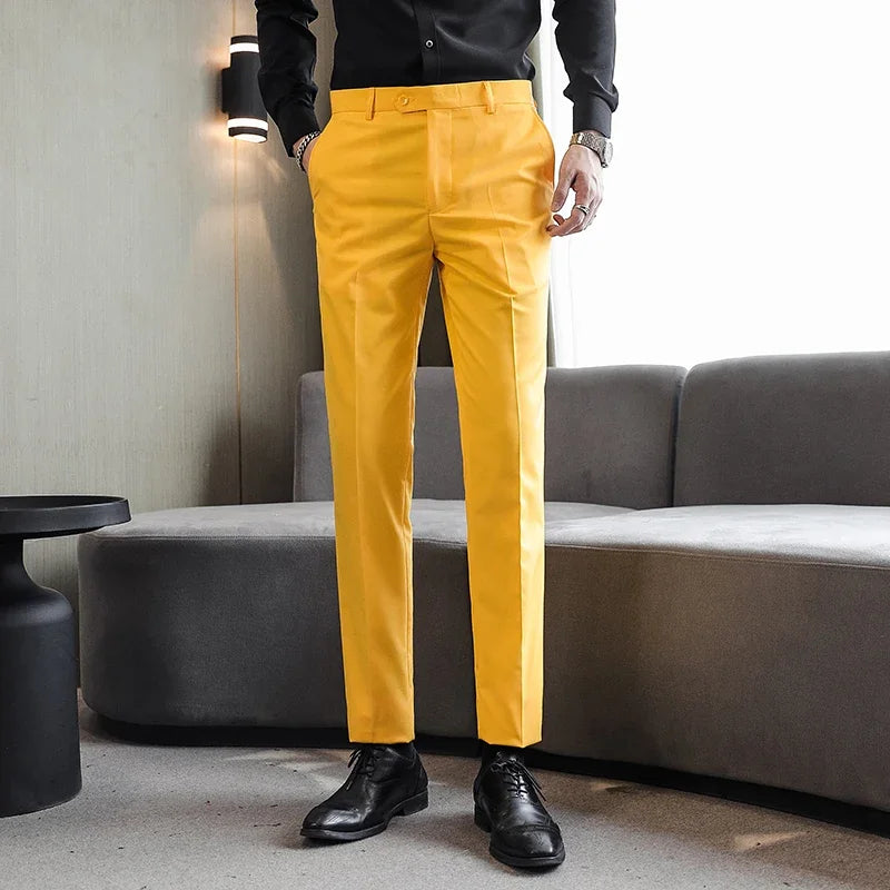 Formal Pants Men 2024 New Elegant Man Office Work Pants Casual Elastic Men's Trousers Men 17 Colors Pantalones Hombre