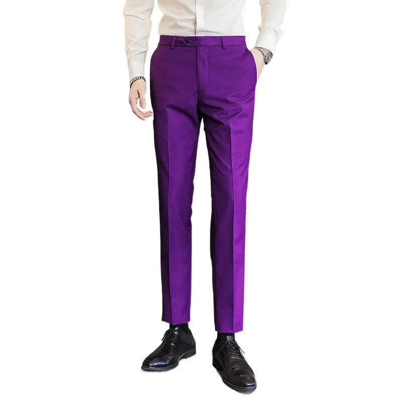 Formal Pants Men 2024 New Elegant Man Office Work Pants Casual Elastic Men's Trousers Men 17 Colors Pantalones Hombre
