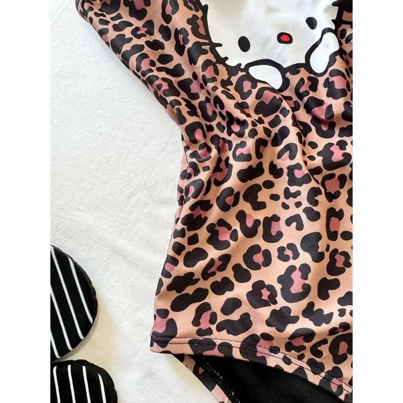 Sanrios Hello Kittys Swimsuit Creativity New Style Cartoon Beach Skirt Hot Selling Girls Ins Holiday Gifts Sweet Sling Backless
