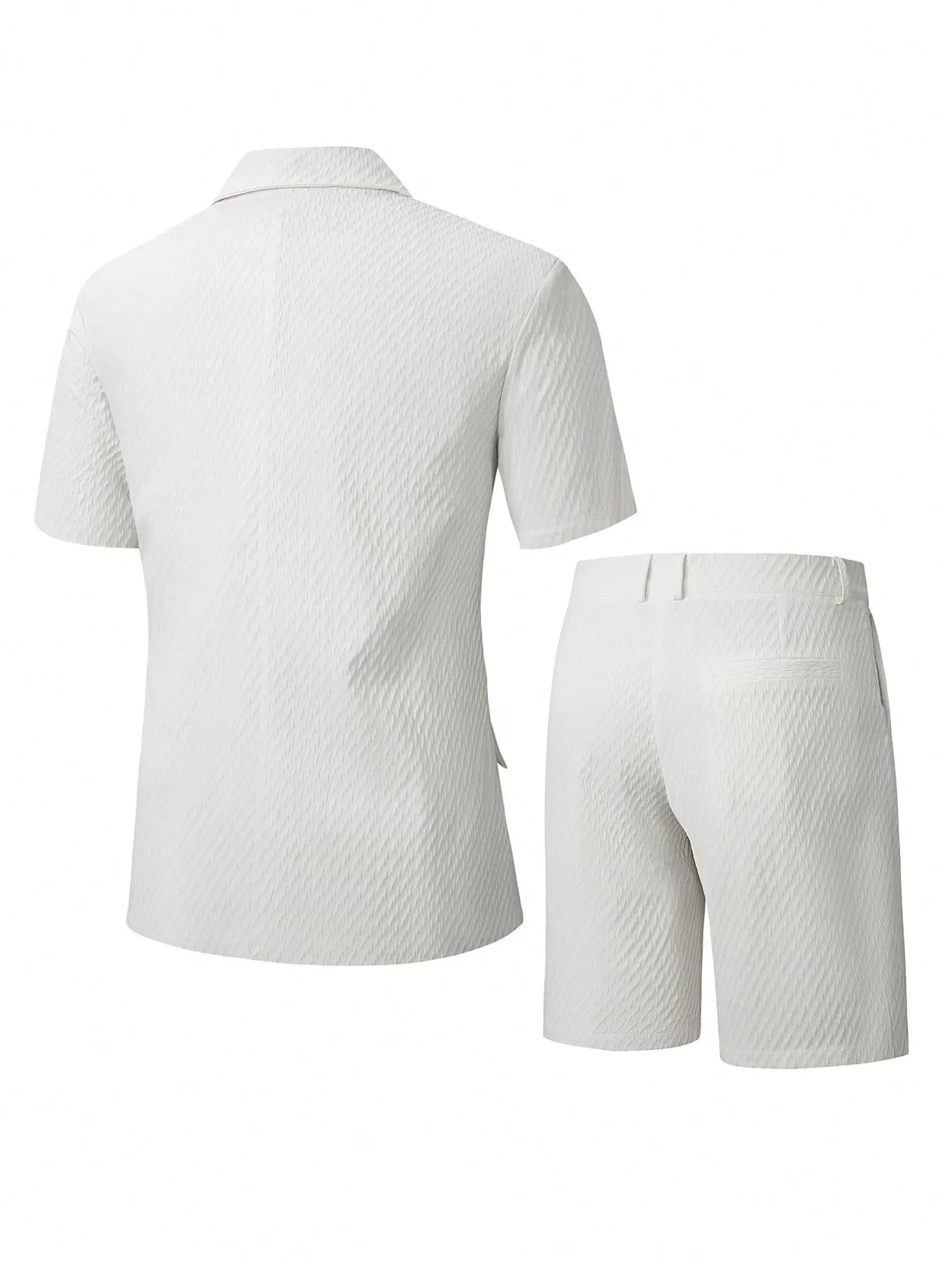 Men Suit Set Summer British Style Solid Color Short Sleeve Male Outfit Slim Breathable Business Wedding Man 2-piece Suit