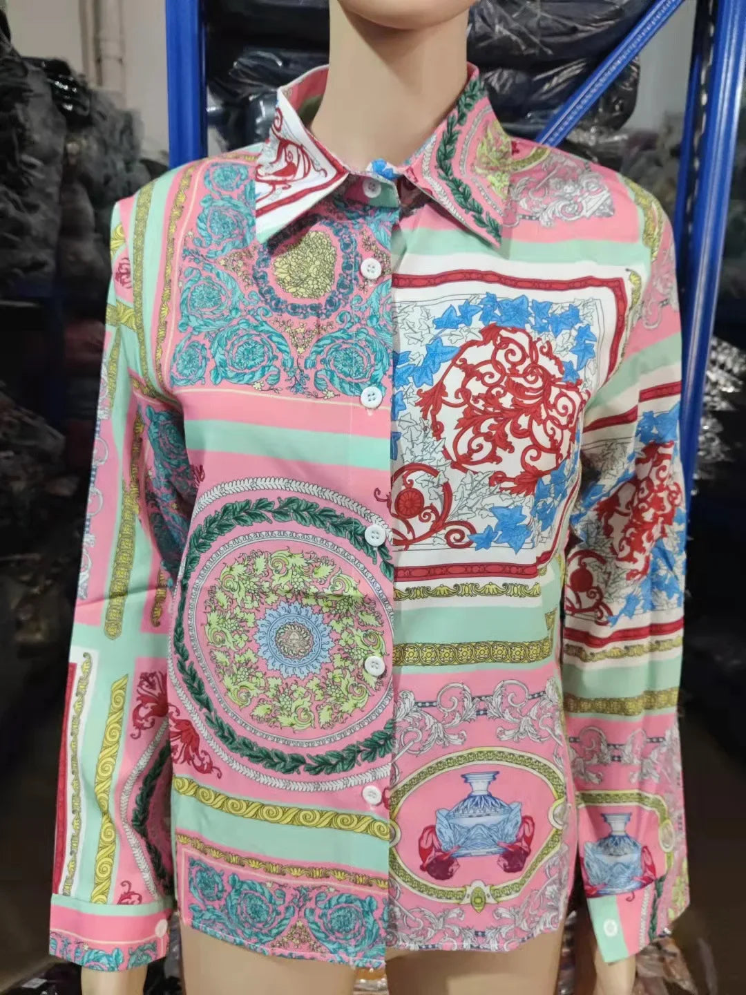 2026 Summer New Women's Long-sleeved Shirt, Single-breasted Printed Shirts Fashion Casual Tops Camisa Female Chemise S-XXL