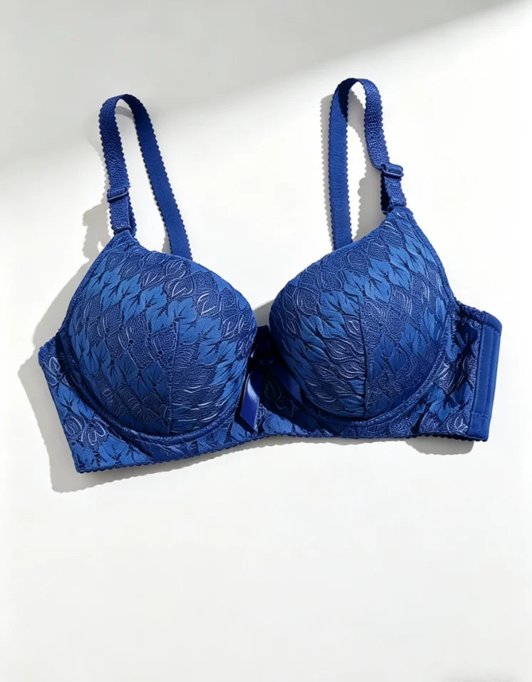 Women Underwire Lace Bra Sexy Push Up Bralette with Matching Panty Everyday Comfort Lingerie solid color brassere size S-XL D176