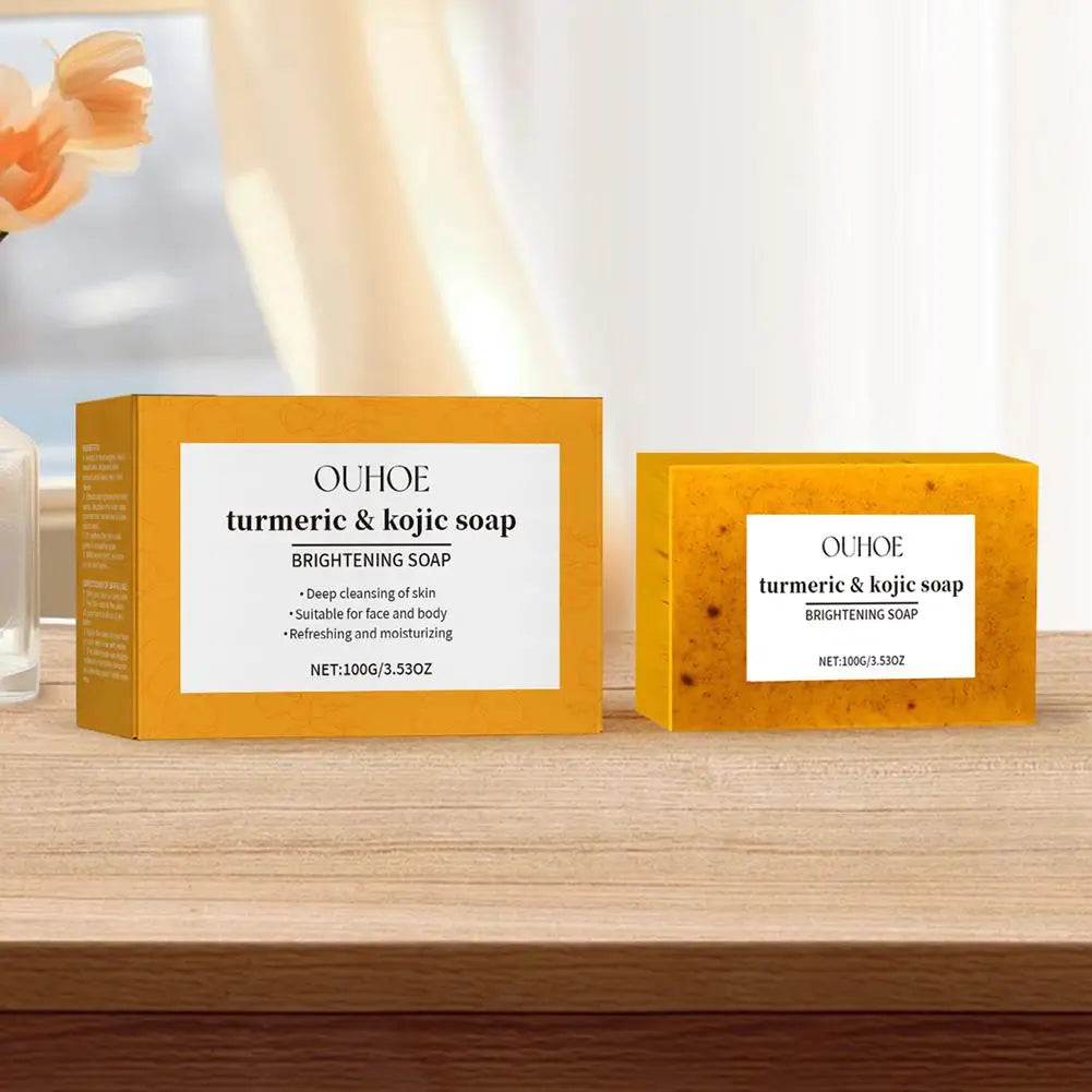 100g Turmeric Soap, Lemon Kojic Acid Soap, Shower And Facial Soap Body Care  Face Cleanser Turmeric  Soap Body and Face Cleaning