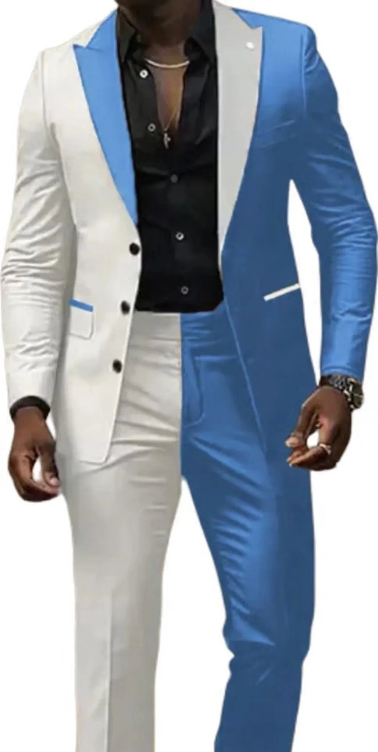 Two Color Panels for A  Men's Suits，Tailor-made Suits，2 Pieces Blazer and Pants Set，Single Breasted，for Summer Beach，Groomsmen