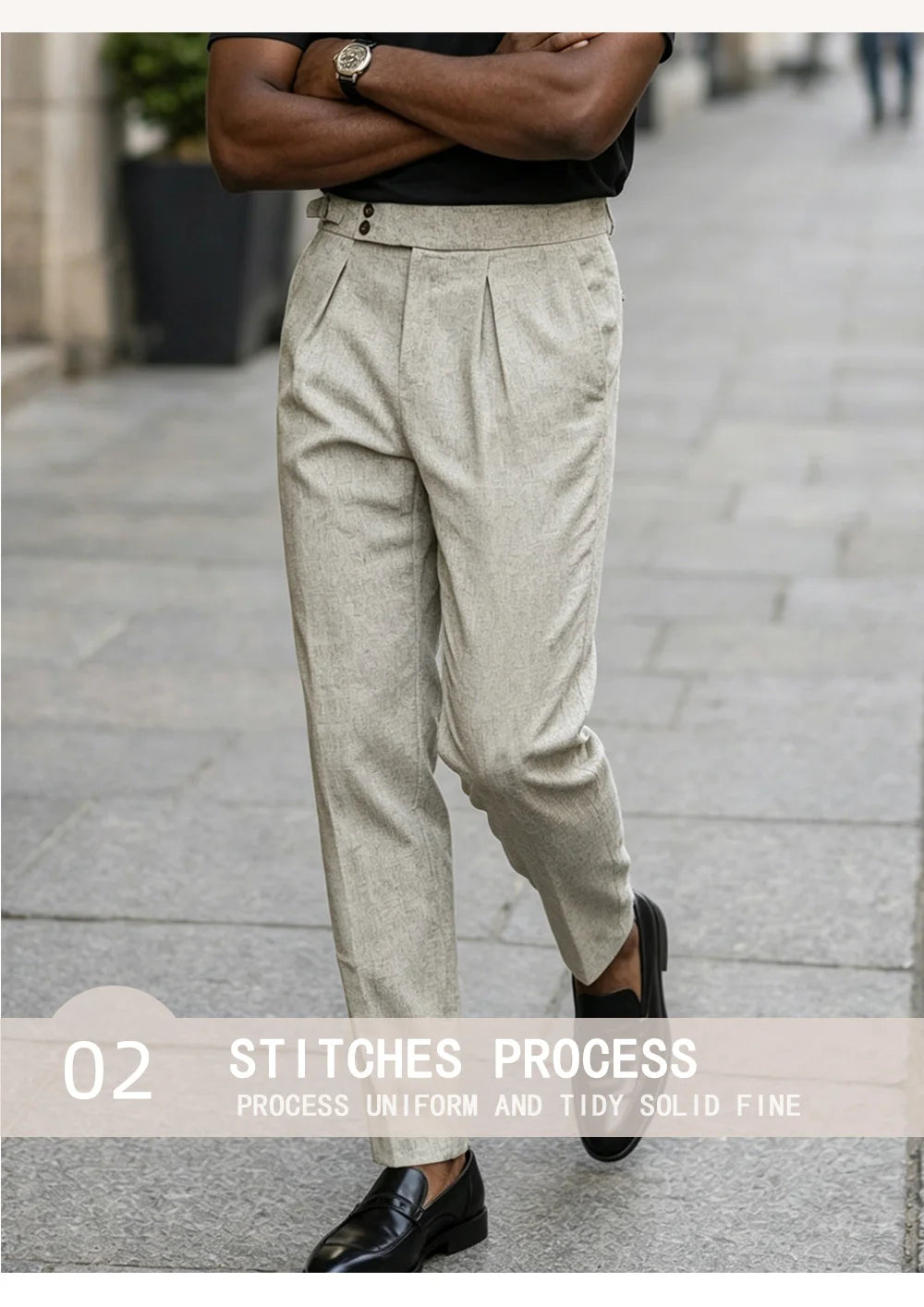2026 Summer Linen Solid Color Formal Pants Men Light Business Office Daily Wear Without Belt