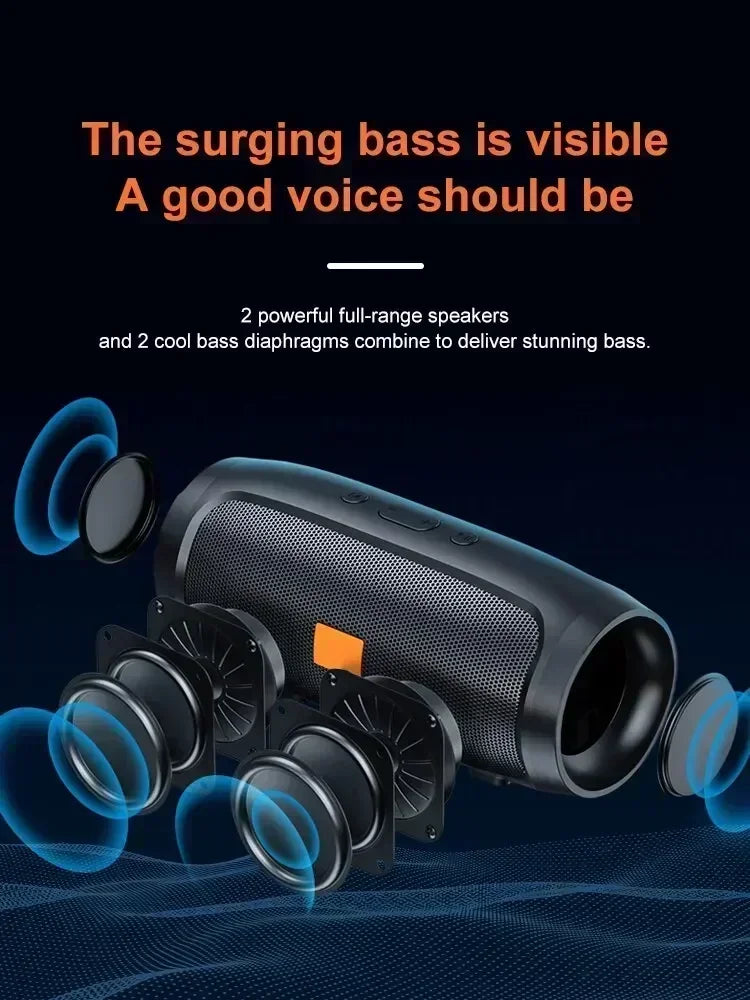 Speakers Wireless Stereo HD Sound Bluetooth 5.0 Portable IP65 Waterproof AUXLong Battery Dual PairingDurable TravelOutdoor
