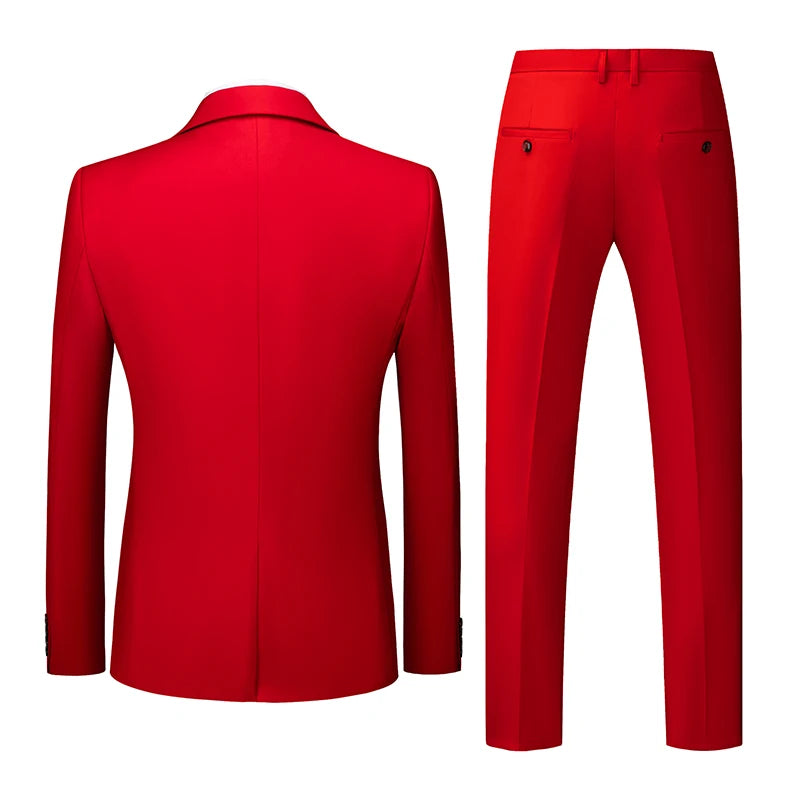 2026 Men's Purple Three Piece Set: Wedding/party/office Slim Fit Suit Jacket, Paired with Vest and Pants.European Sizes XXXS-XXL