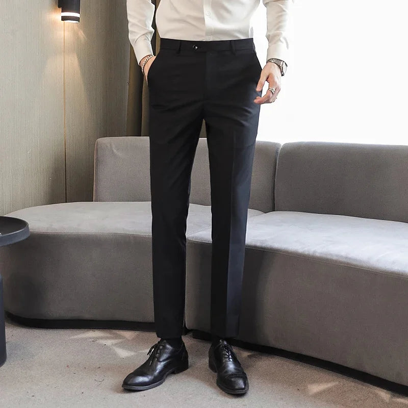 Formal Pants Men 2024 New Elegant Man Office Work Pants Casual Elastic Men's Trousers Men 17 Colors Pantalones Hombre