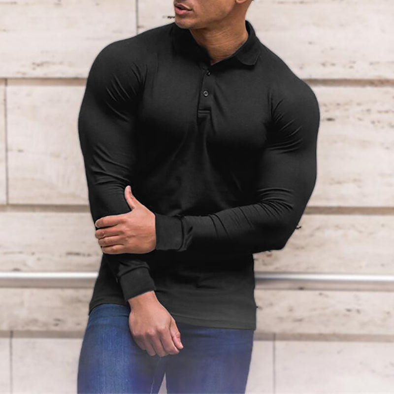 New Autumn Men Polo Shirt Brand Fashion Clothing Stretch Cotton Men Business Polo Shirt Male Long Sleeve Breathable Polo Shirt