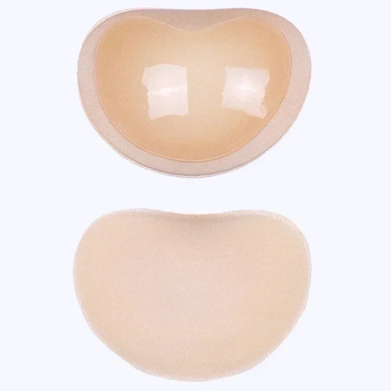 1-2pairs Silicone Bra Inserts Breast Pads Sticky Push-up Women Bra Cup Thicker Nipple Cover Patch Bikini Inserts for Swimsuit