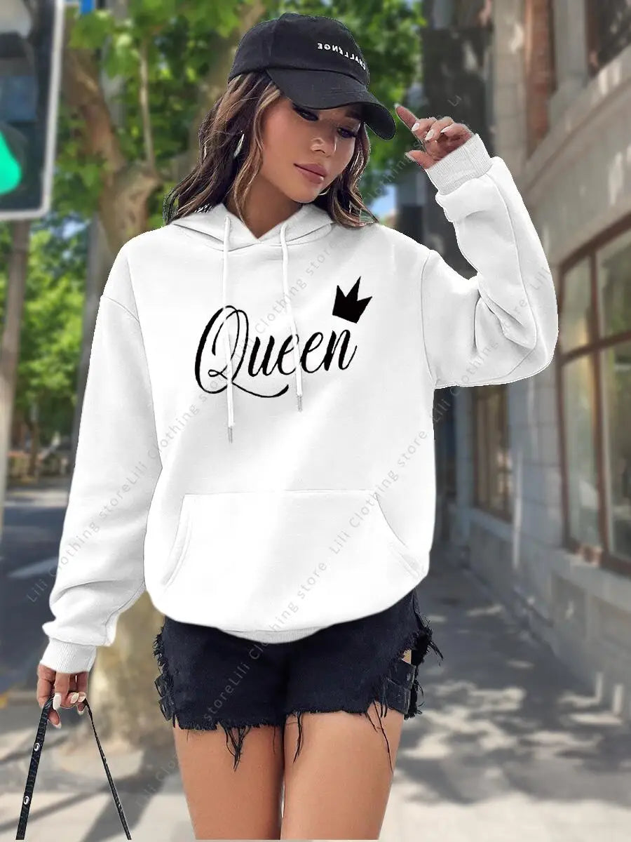 Women's Hoodie High quality Tops Fashion Aesthetic Sweatshirt Streetwear Y2k Clothes Women Pullover Hoodies Pink Light Blue