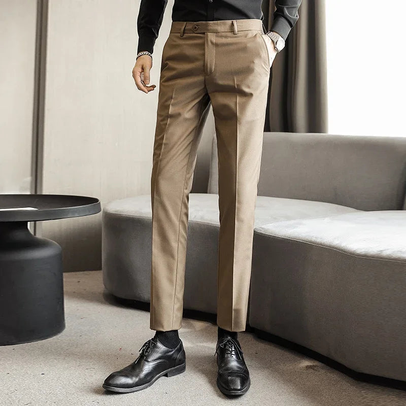 Formal Pants Men 2024 New Elegant Man Office Work Pants Casual Elastic Men's Trousers Men 17 Colors Pantalones Hombre