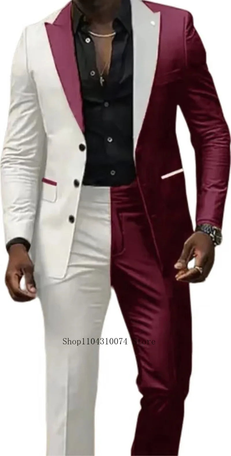 Two Color Panels for A  Men's Suits，Tailor-made Suits，2 Pieces Blazer and Pants Set，Single Breasted，for Summer Beach，Groomsmen