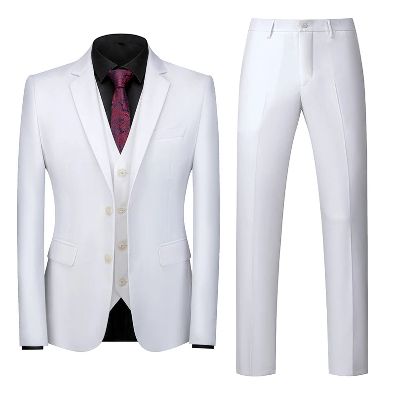 2026 Men's Purple Three Piece Set: Wedding/party/office Slim Fit Suit Jacket, Paired with Vest and Pants.European Sizes XXXS-XXL