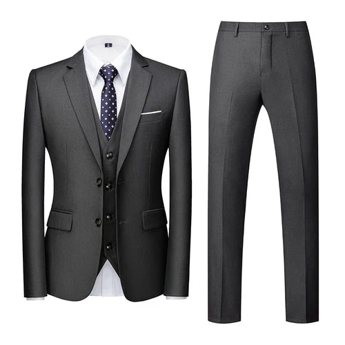 2026 Men's Purple Three Piece Set: Wedding/party/office Slim Fit Suit Jacket, Paired with Vest and Pants.European Sizes XXXS-XXL