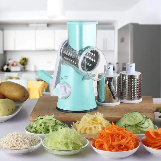 Hand-Crank Drum Vegetable Slicer Kitchen Acceesories Time and Effort Saving Grater Multifunctional Safe and Hands-Free Gadgets